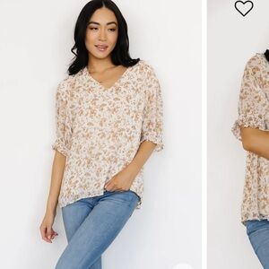 NWT Baltic Born Cream Floral Blouse